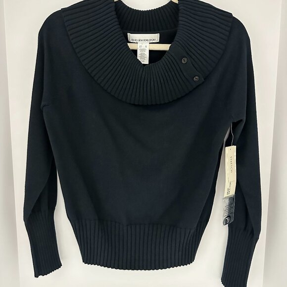 NWT - JONES NEW YORK SPORT Cashmere Off-the-Shoulder Pul-over Stretch Sweater - Picture 1 of 5